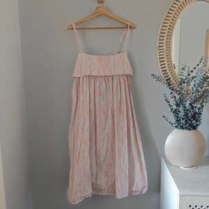 Matthew Bruch Bandeau Babydoll Dress Size 5 US 10 Wave Stripe Cotton